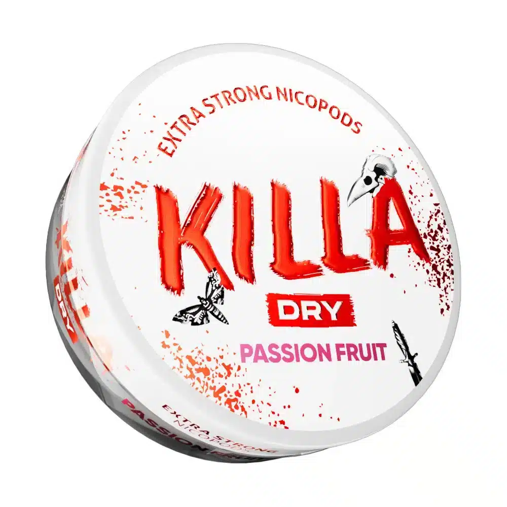 Buy Killa Snus – Killa Dry Passionfruit snus pouches, next day delivery
